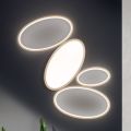 Lâmpada de teto LED regulável moderna em metal branco ou dourado - Raissa