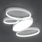 Lâmpada de teto LED regulável moderna em metal branco ou dourado - Raissa Viadurini