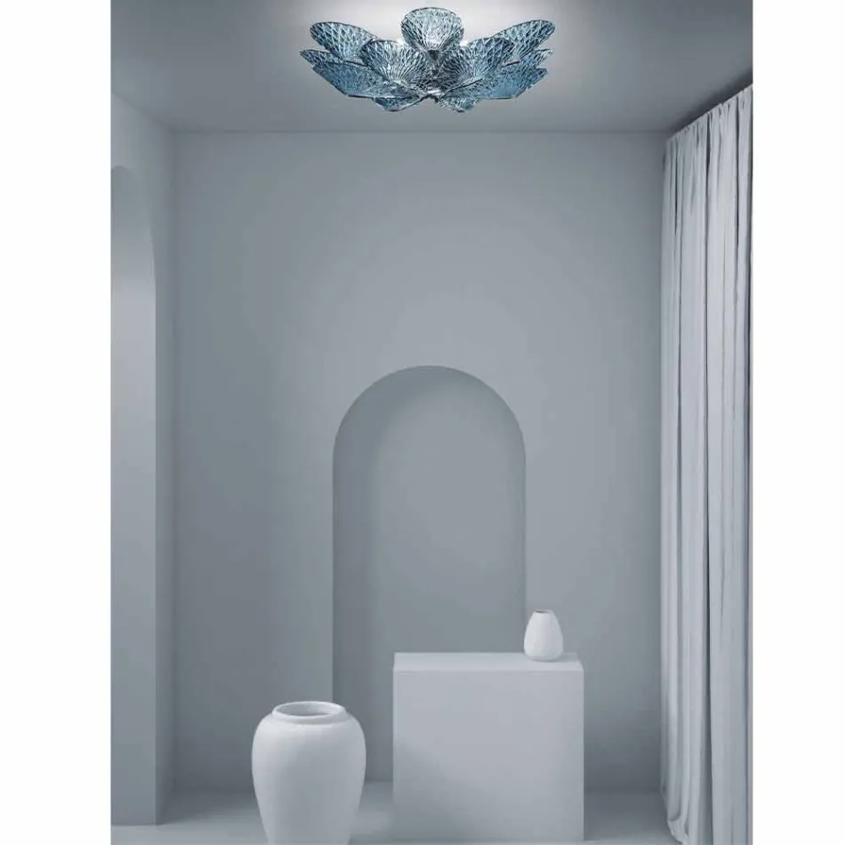 Candeeiro de tecto de vidro veneziano moderno feito à mão na Itália - Minos Viadurini