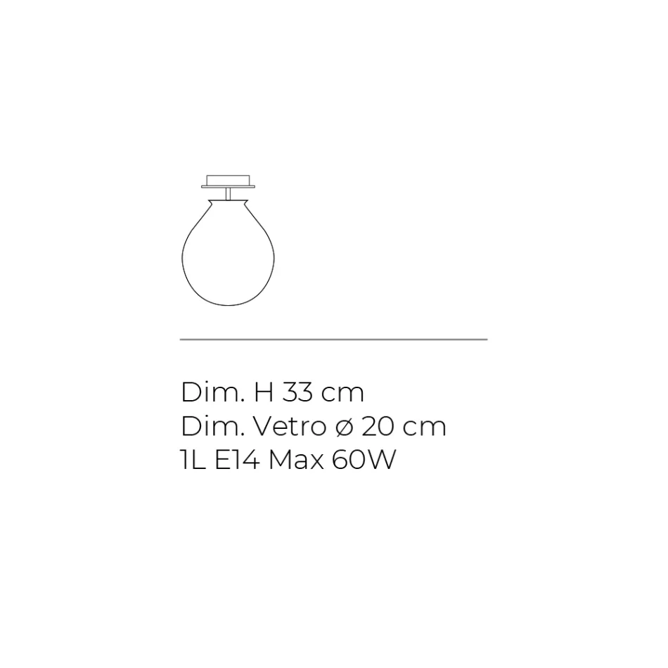 Luminária de teto pequena em diversos acabamentos de vidro veneziano, fabricada na Itália - Irid Viadurini