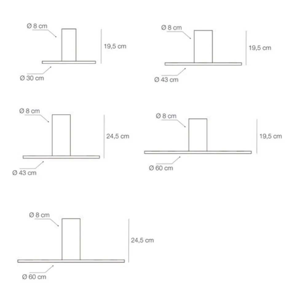 Luminária de Teto em Metal em Vários Acabamentos e Tamanhos - Luzes Viadurini