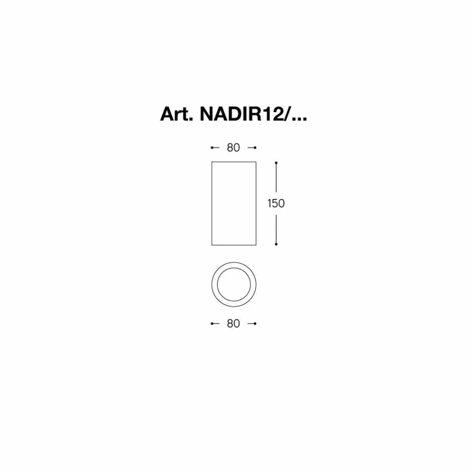 Cimento em teto redondo ou em gesso Nadir 12 Aldo Bernardi Viadurini