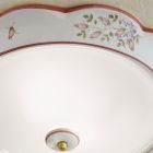Candeeiro de tecto redondo em ferro e cerâmica e decoração pintada à mão - Cápua Viadurini