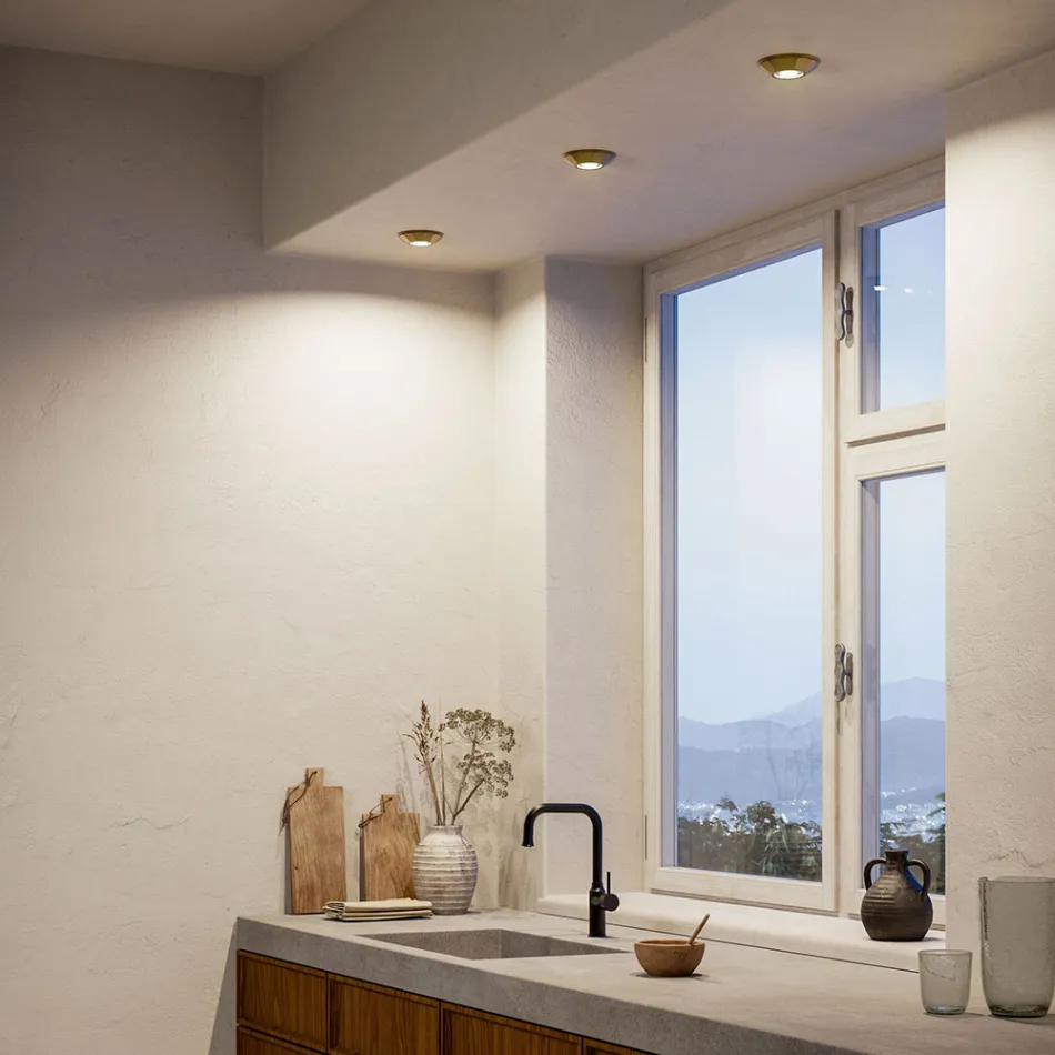 Plafon saliente de latão fabricado na Itália - pequeno Viadurini