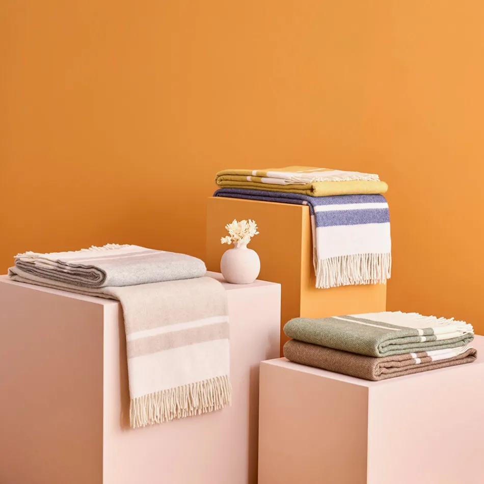 Xadrez de mistura de lã ultramacio e fofo feito na Itália - Caldoso Viadurini