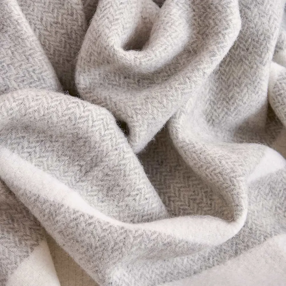 Xadrez de mistura de lã ultramacio e fofo feito na Itália - Caldoso Viadurini