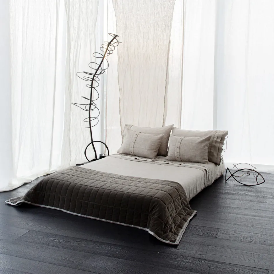 Xadrez em Cetim de Algodão e Chenille com Borda Lurex, Giz ou Retrô - Tortoro Viadurini