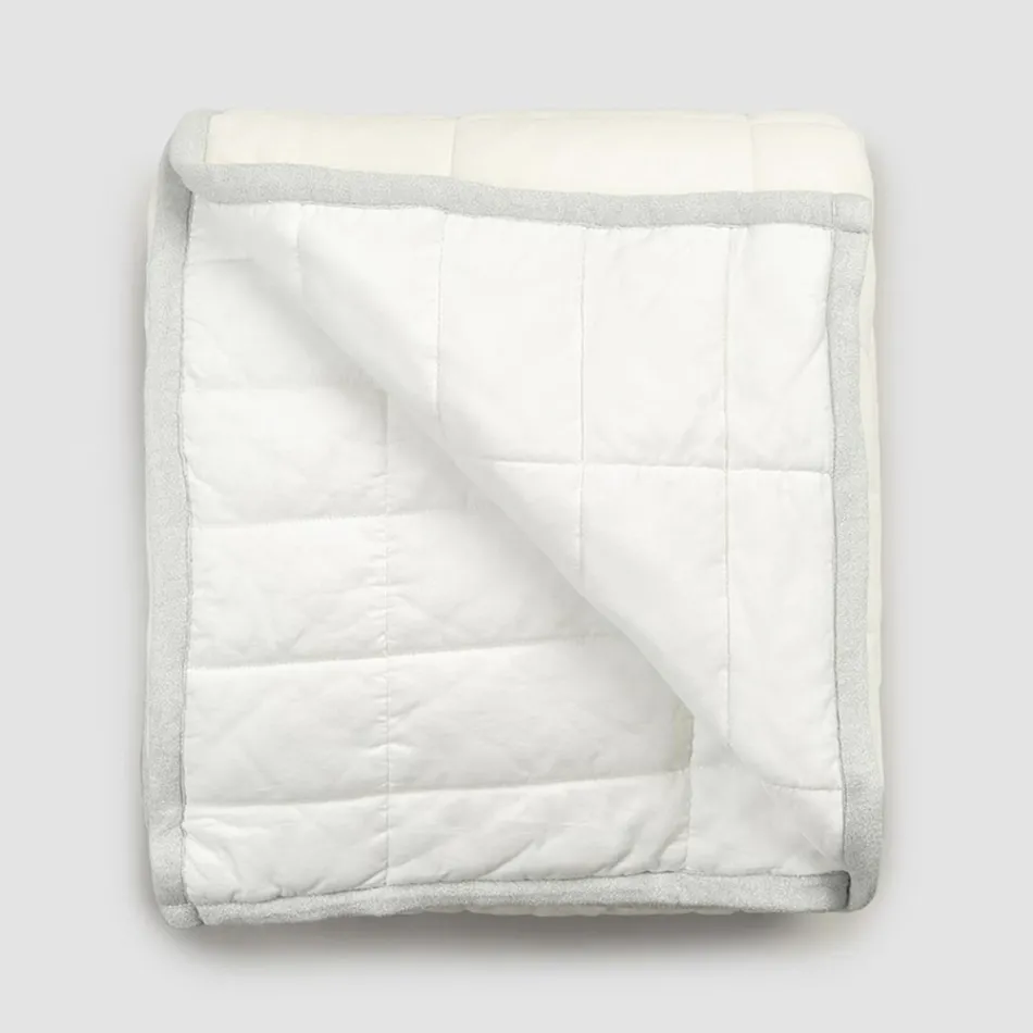 Xadrez em Cetim de Algodão e Chenille com Borda Lurex, Giz ou Retrô - Tortoro Viadurini