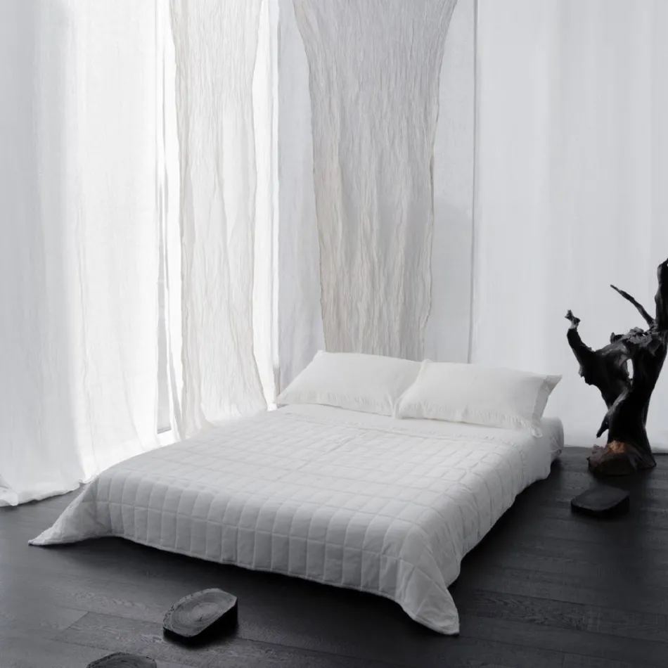 Xadrez em Cetim de Algodão e Chenille com Borda Lurex, Giz ou Retrô - Tortoro Viadurini