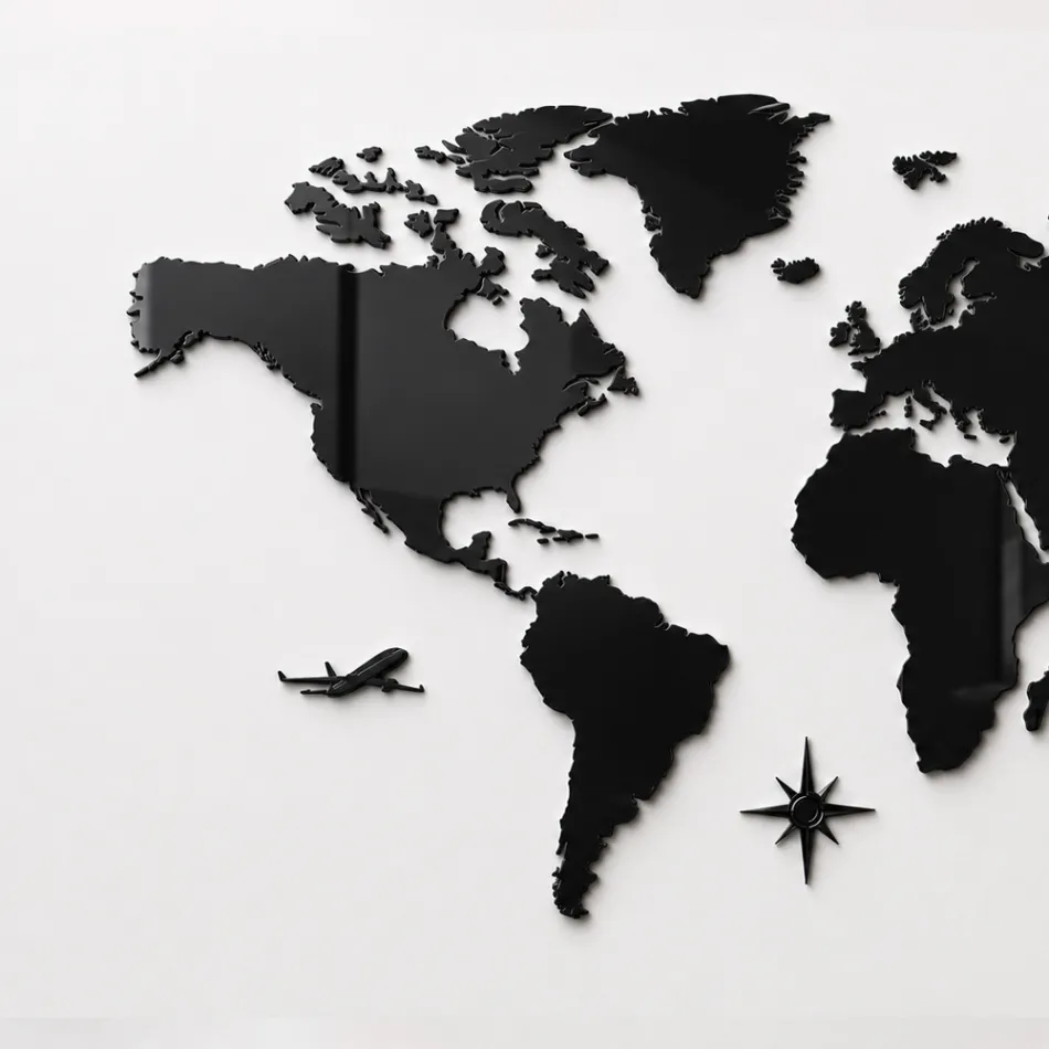 Artemia - Mapa de parede em acrílico tricolor, fabricado na Itália Viadurini