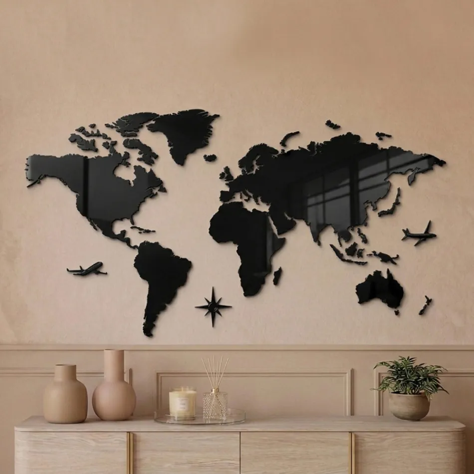 Artemia - Mapa de parede em acrílico tricolor, fabricado na Itália Viadurini