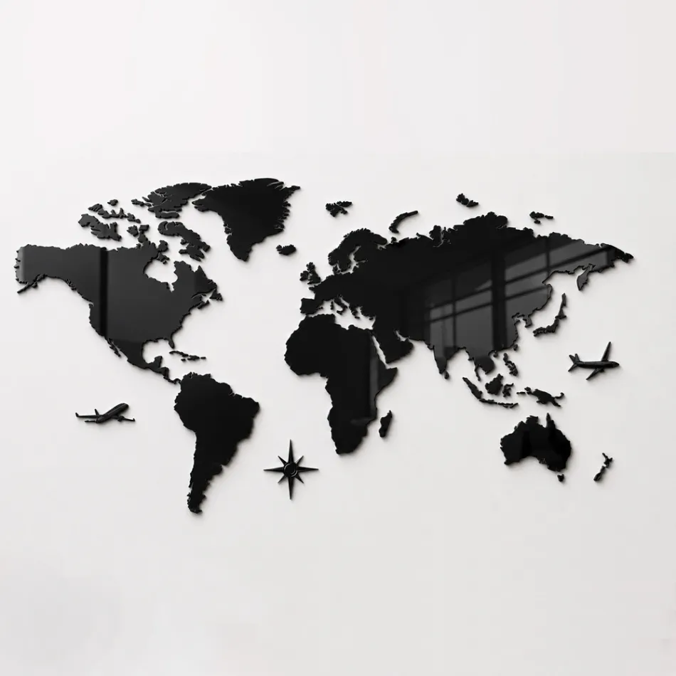 Artemia - Mapa de parede em acrílico tricolor, fabricado na Itália Viadurini