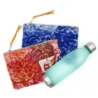 Bolsa Clutch Artística Estampada à Mão, Peça Única em Algodão, 2 Peças - Viadurini by Marchi Viadurini