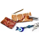 Bolsa Clutch Artística Estampada à Mão, Peça Única em Algodão, 2 Peças - Viadurini by Marchi Viadurini