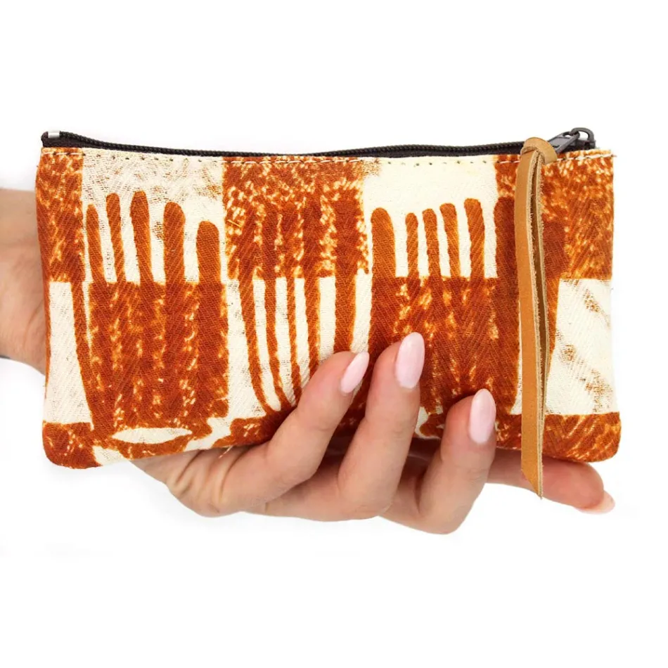 Bolsa Clutch Artística Estampada à Mão, Peça Única em Algodão, 2 Peças - Viadurini by Marchi Viadurini