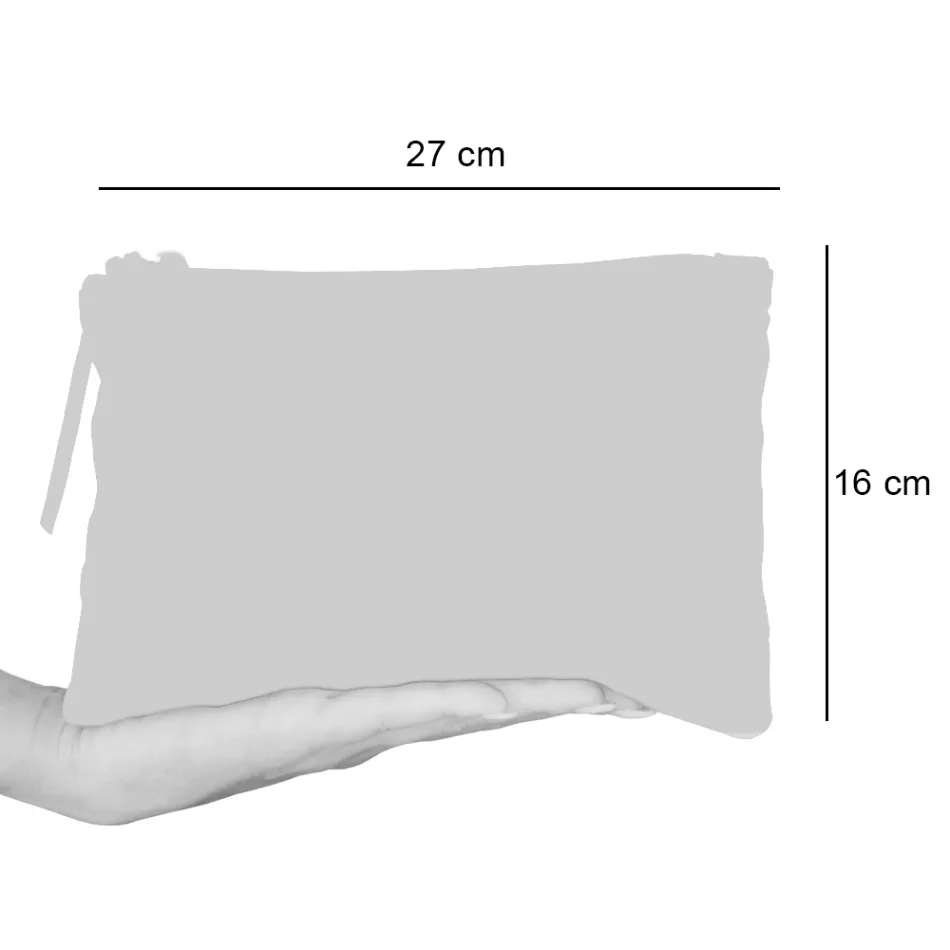 Bolsa Clutch Artística Estampada à Mão, Peça Única em Algodão, 2 Peças - Viadurini by Marchi Viadurini