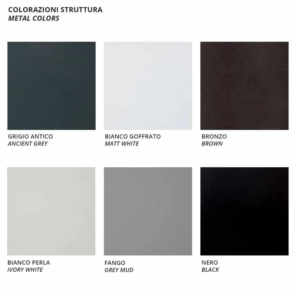 Poltrona Central Modular para Outdoor em Metal e Tecido Made in Italy - Cola Viadurini