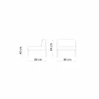 Poltrona Central Modular para Outdoor em Metal e Tecido Made in Italy - Cola Viadurini