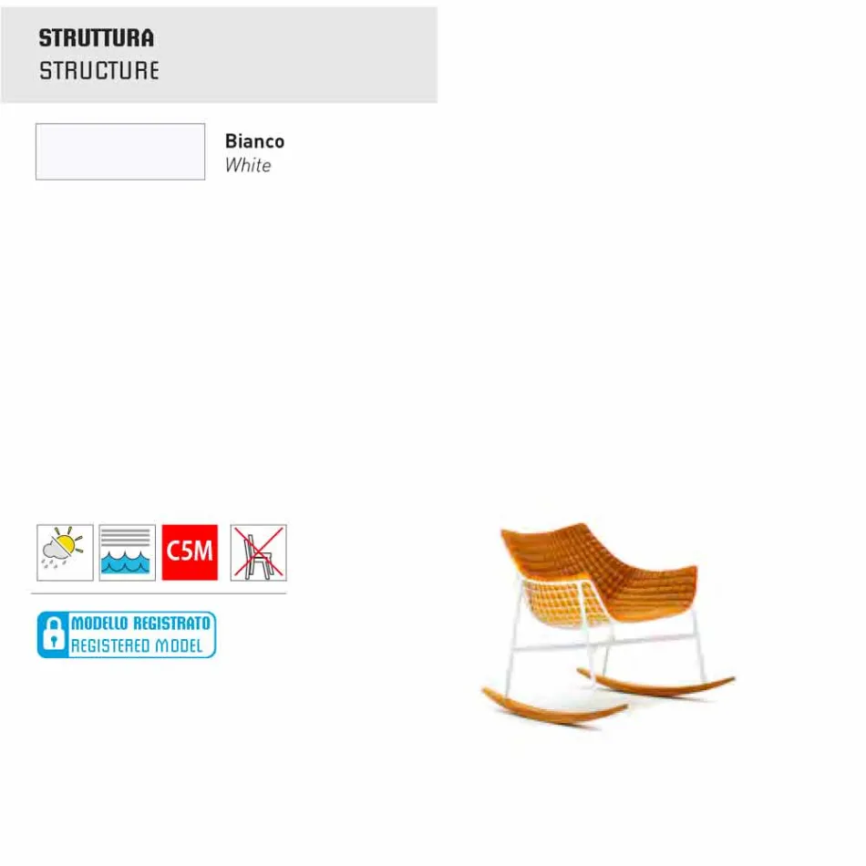 Varaschin Summer Set poltrona de balanço para jardim em aço e madeira Viadurini