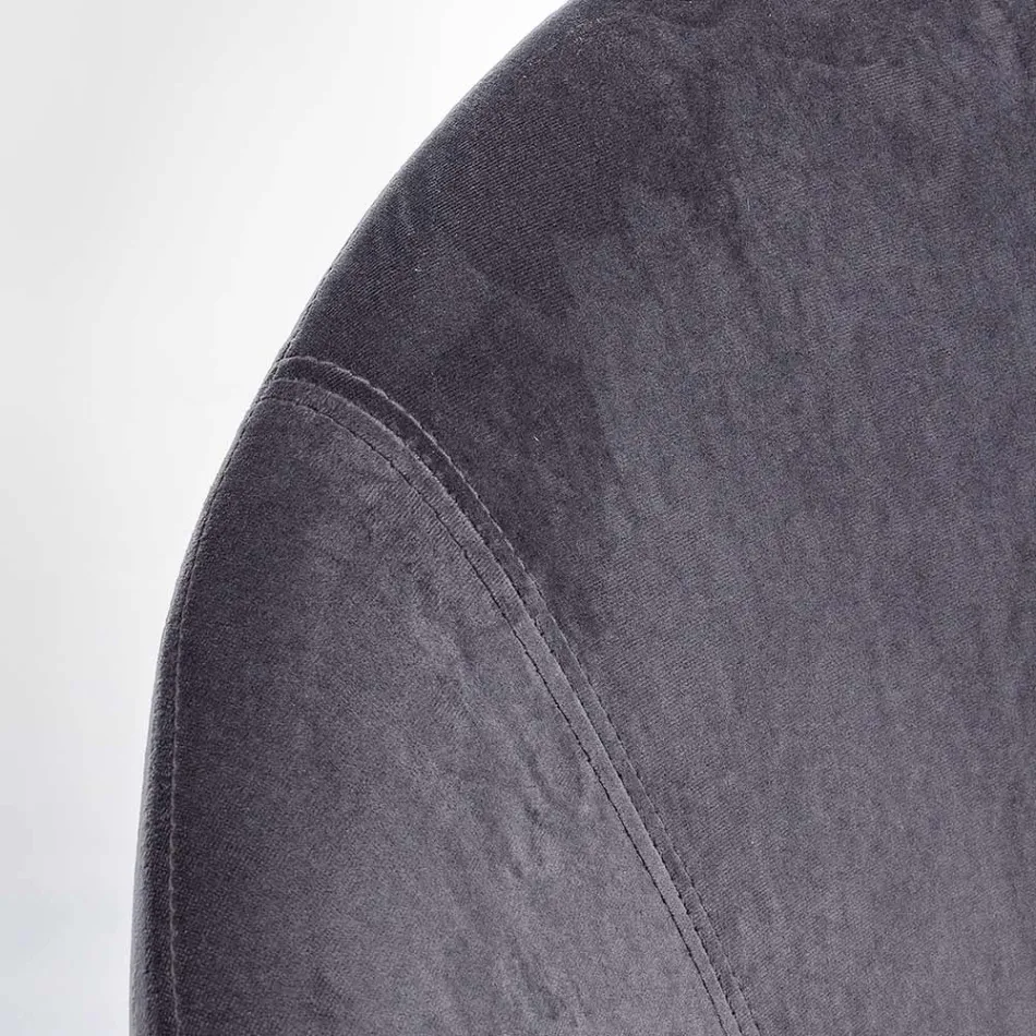 Poltrona estofada de balanço com efeito de veludo design escandinavo - Pippy Viadurini