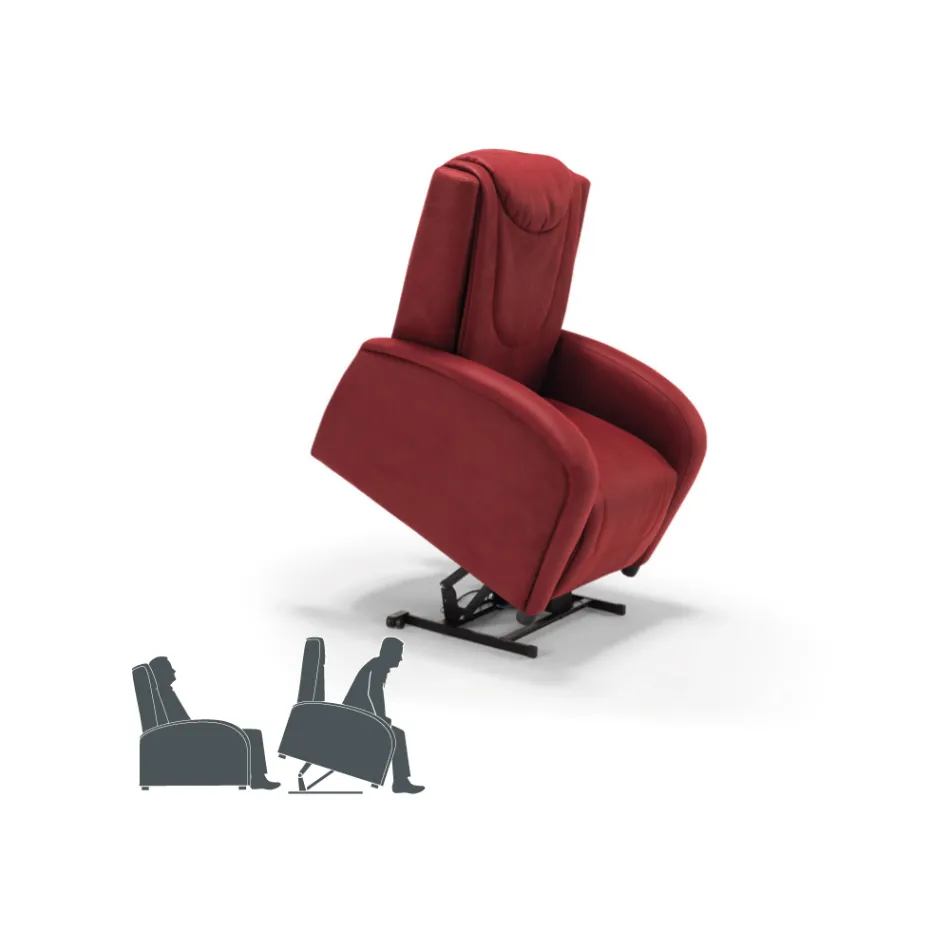 Cadeira elevatória de 2 motores com massagem shiatsu made in Italy Bria Viadurini