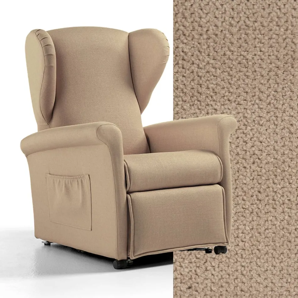 Poltrona elevatória com funções de elevação, relaxamento e cama Made in Italy - Talita Viadurini