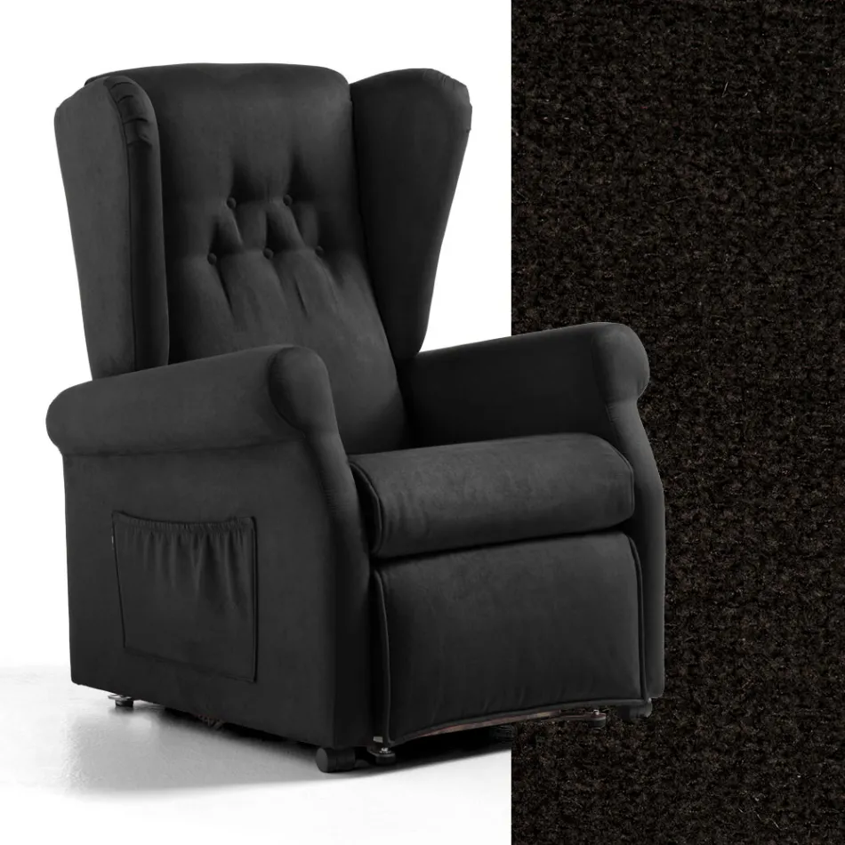 Poltrona elevatória em tecido com funções de elevação, relaxamento e cama - Romina Viadurini