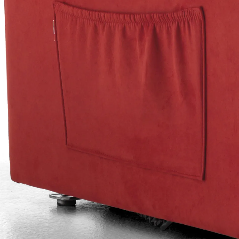 Poltrona elevatória em tecido com funções de elevação, relaxamento e cama - Romina Viadurini