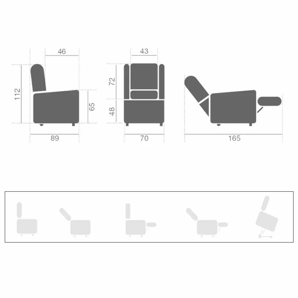 Poltrona Lift Relax com movimento sobre rodas com 2 motores - Juliette Viadurini