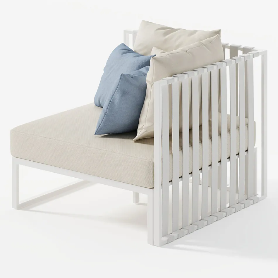 Poltrona Externa de Canto Direito em Alumínio e Alças Made in Italy - Juliediv Viadurini