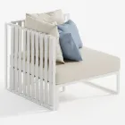 Poltrona de canto esquerdo ao ar livre em alumínio e alças fabricadas na Itália - Juliediv Viadurini