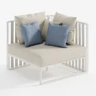 Poltrona de canto esquerdo ao ar livre em alumínio e alças fabricadas na Itália - Juliediv Viadurini