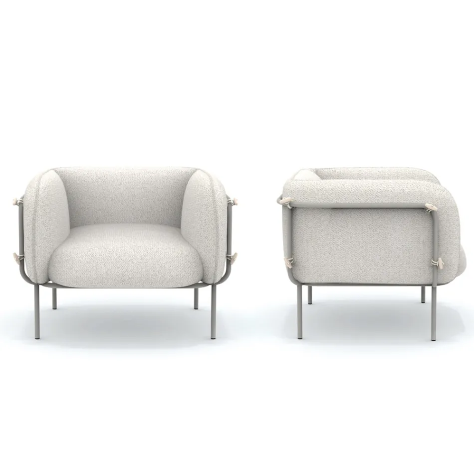 Poltrona baixa externa com assento acolchoado fabricada na Itália - plantador Viadurini