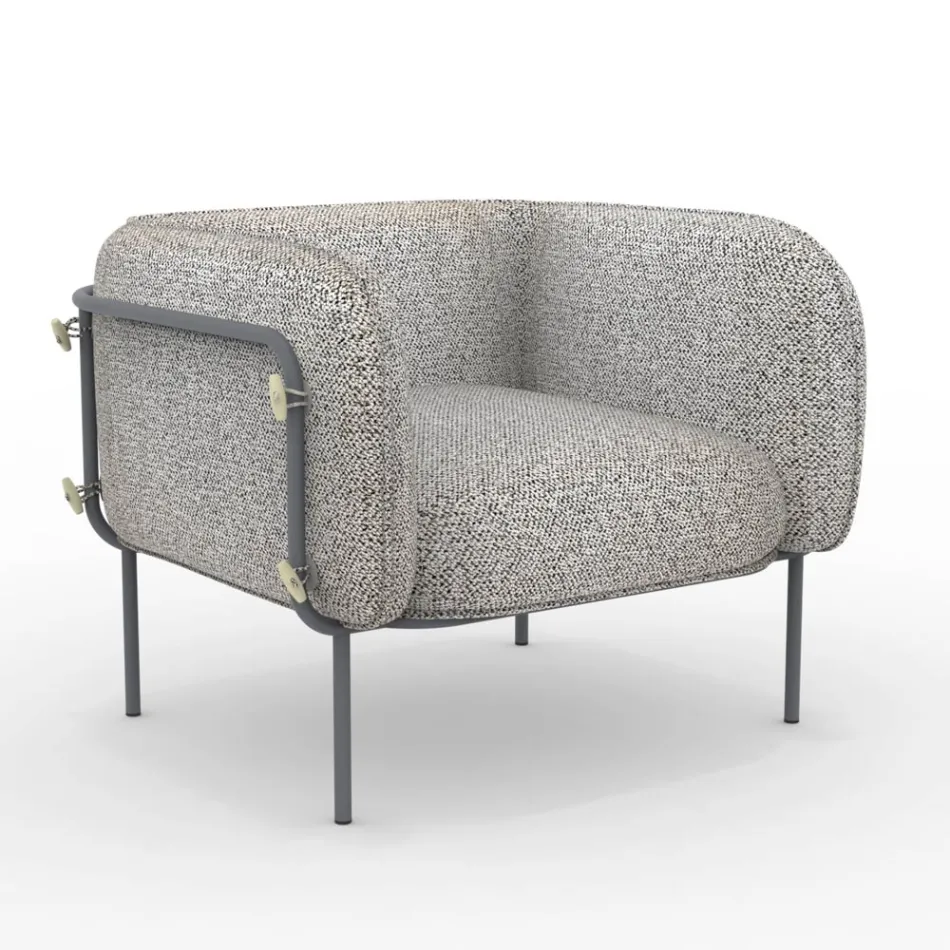 Poltrona baixa externa com assento acolchoado fabricada na Itália - plantador Viadurini