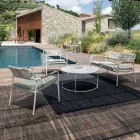 Cadeirão de jardim baixo em alumínio e encosto em corda - Resplandecente Viadurini