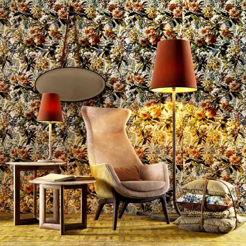 Design bergére poltrona em tecido Grilli Wilde 100% made in Italy Viadurini