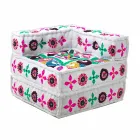 Poltrona Chaise Longue de Design Étnico em Retalhos de Algodão, para Sala de Estar - Fibra Viadurini