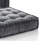 Poltrona Chaise longue de design étnico em veludo cinza ou azul - fibra Viadurini