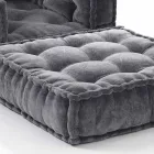 Poltrona Chaise longue de design étnico em veludo cinza ou azul - fibra Viadurini