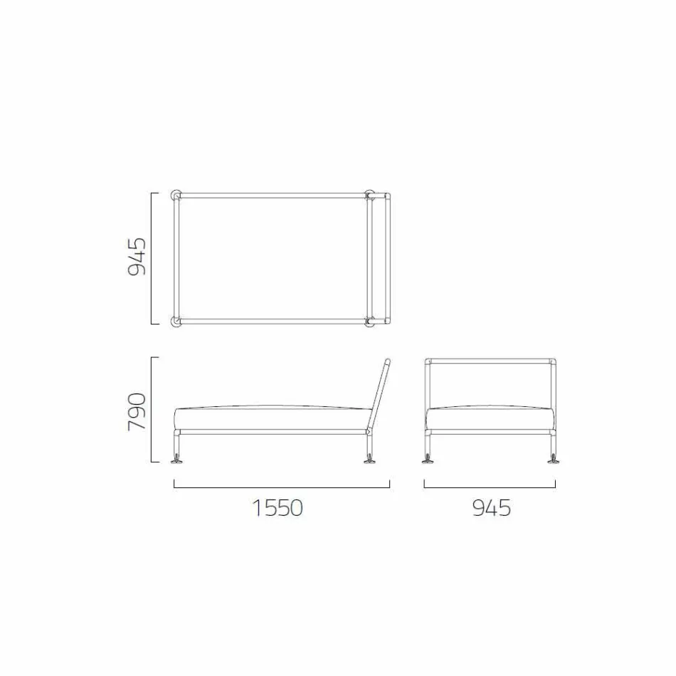 Poltrona Chaise Longue de Design Moderno para Jardim Fabricado na Itália - Ontário1 Viadurini