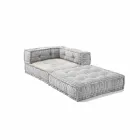 Poltrona Chaise Longue em Patchwork Algodão para Lounge de Design Étnico - Fibra Viadurini