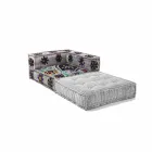 Poltrona Chaise Longue em Patchwork Algodão para Lounge de Design Étnico - Fibra Viadurini