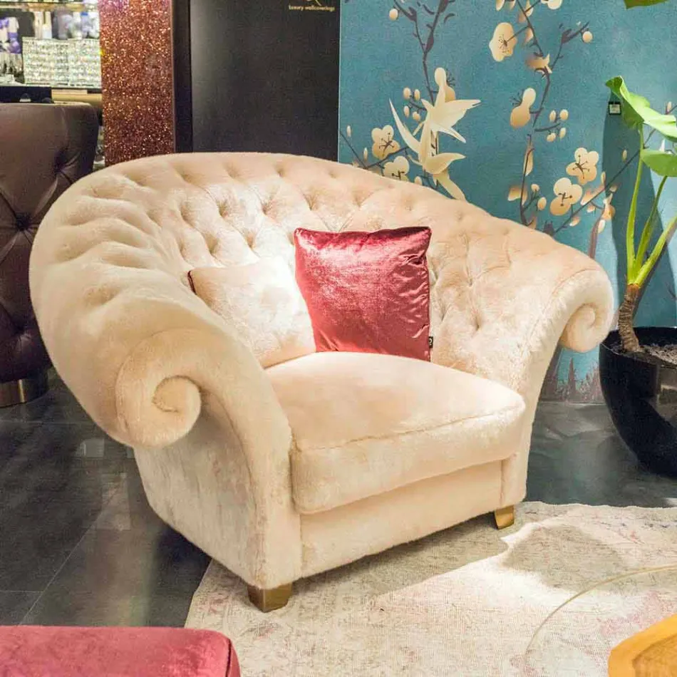 Balma capitonnè poltrona clássica de pele sintética Viadurini