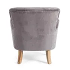 Poltrona Clássica em Madeira e Assento Acolchoado em Algodão Acolchoado - Monny Viadurini