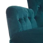 Poltrona Clássica em Madeira e Assento Acolchoado em Algodão Acolchoado - Monny Viadurini