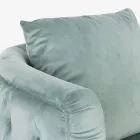 Poltrona Classic em Madeira Estofada com Efeito Veludo Homemotion - Nichy Viadurini