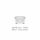 Poltrona Clássica Coberta de Couro com Pés de Madeira Made in Italy - Idra Viadurini