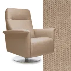 Poltrona com Base Giratória em Aço e Apoio para Pés Fabricado na Itália - Valentina Viadurini