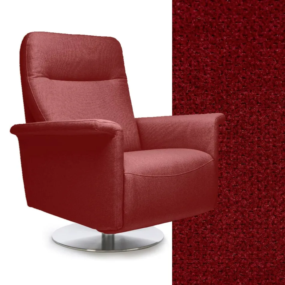 Poltrona com Base Giratória em Aço e Apoio para Pés Fabricado na Itália - Valentina Viadurini