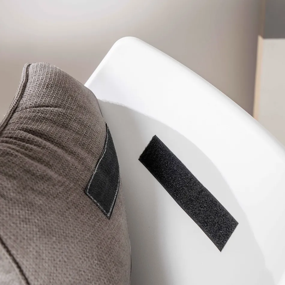 Poltrona com Base Metálica, Estrutura em Polipropileno e Almofadas em Tecido - Tablet Viadurini